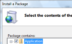 Install a Package screen